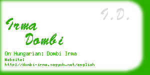 irma dombi business card